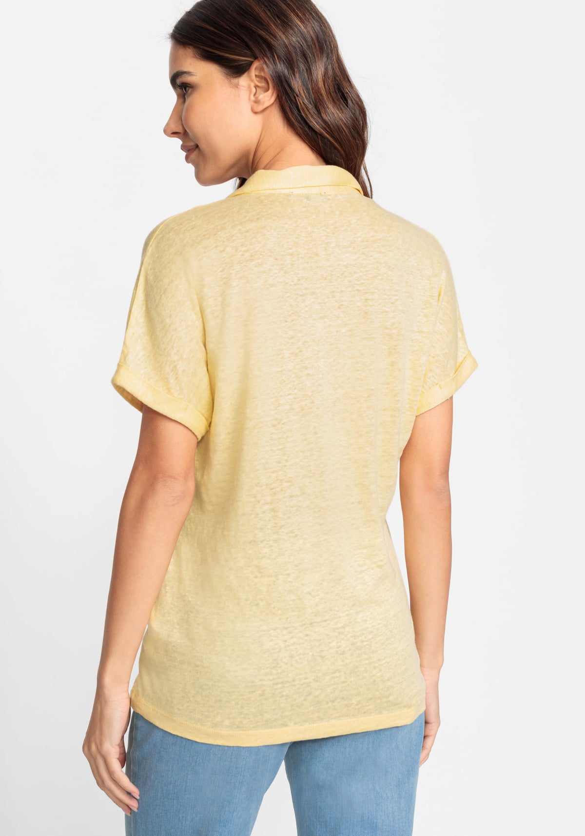 100% Linen Short Sleeve Polo T-Shirt