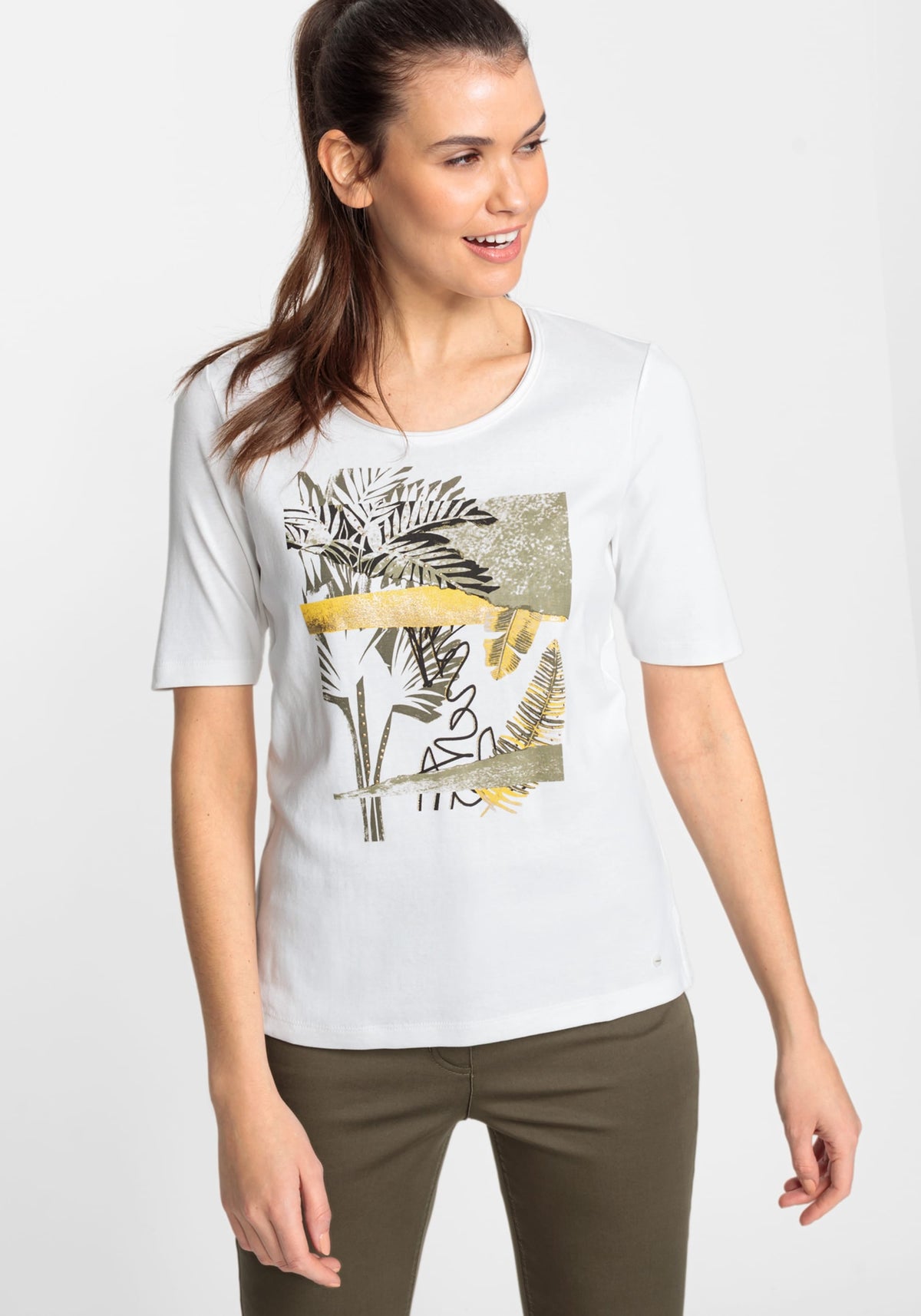 100% Cotton Short Sleeve Jungle Placement Print T-Shirt