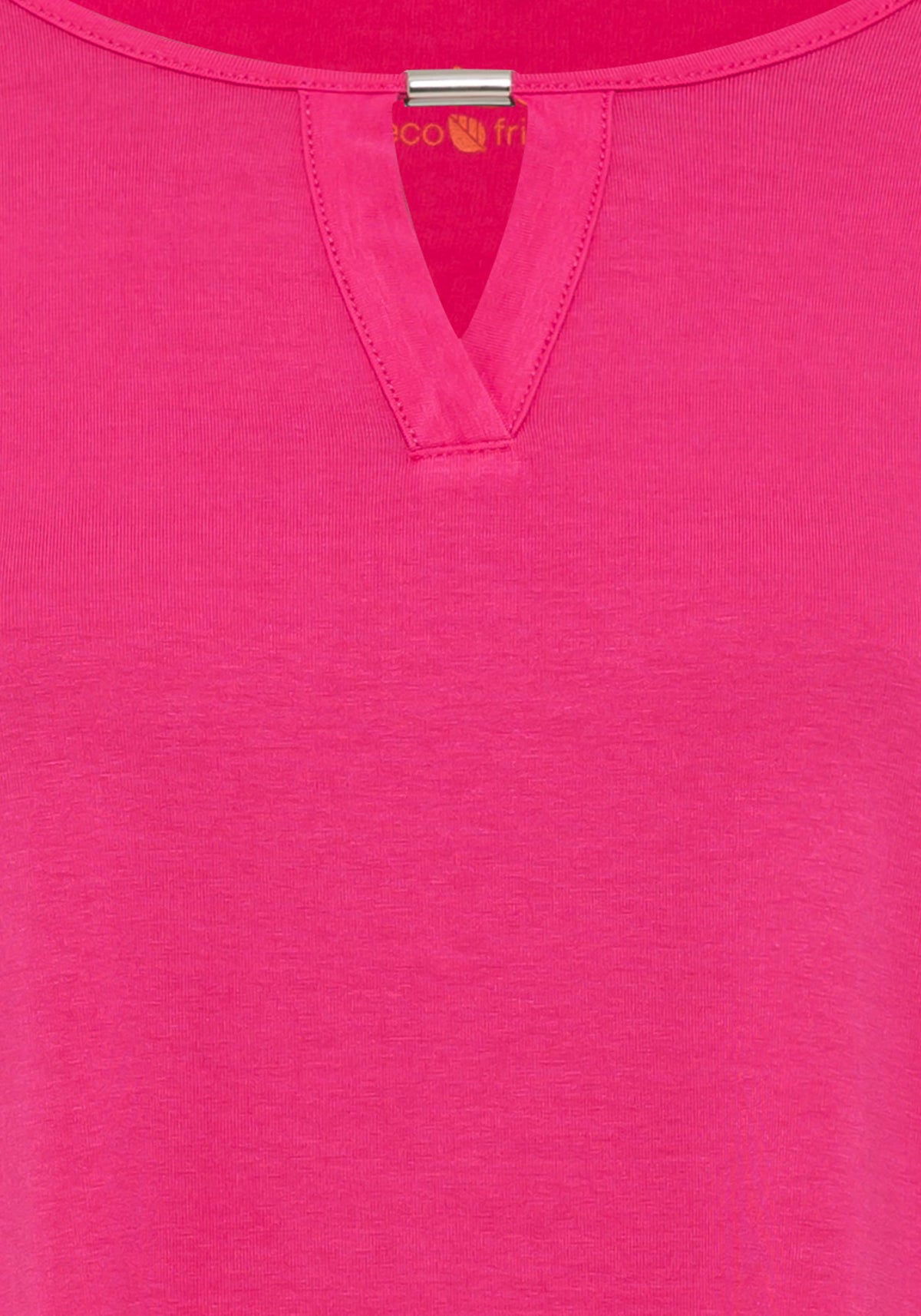 Short Sleeve Keyhole Neck T-Shirt containing LENZING™ ECOVERO™ Viscose