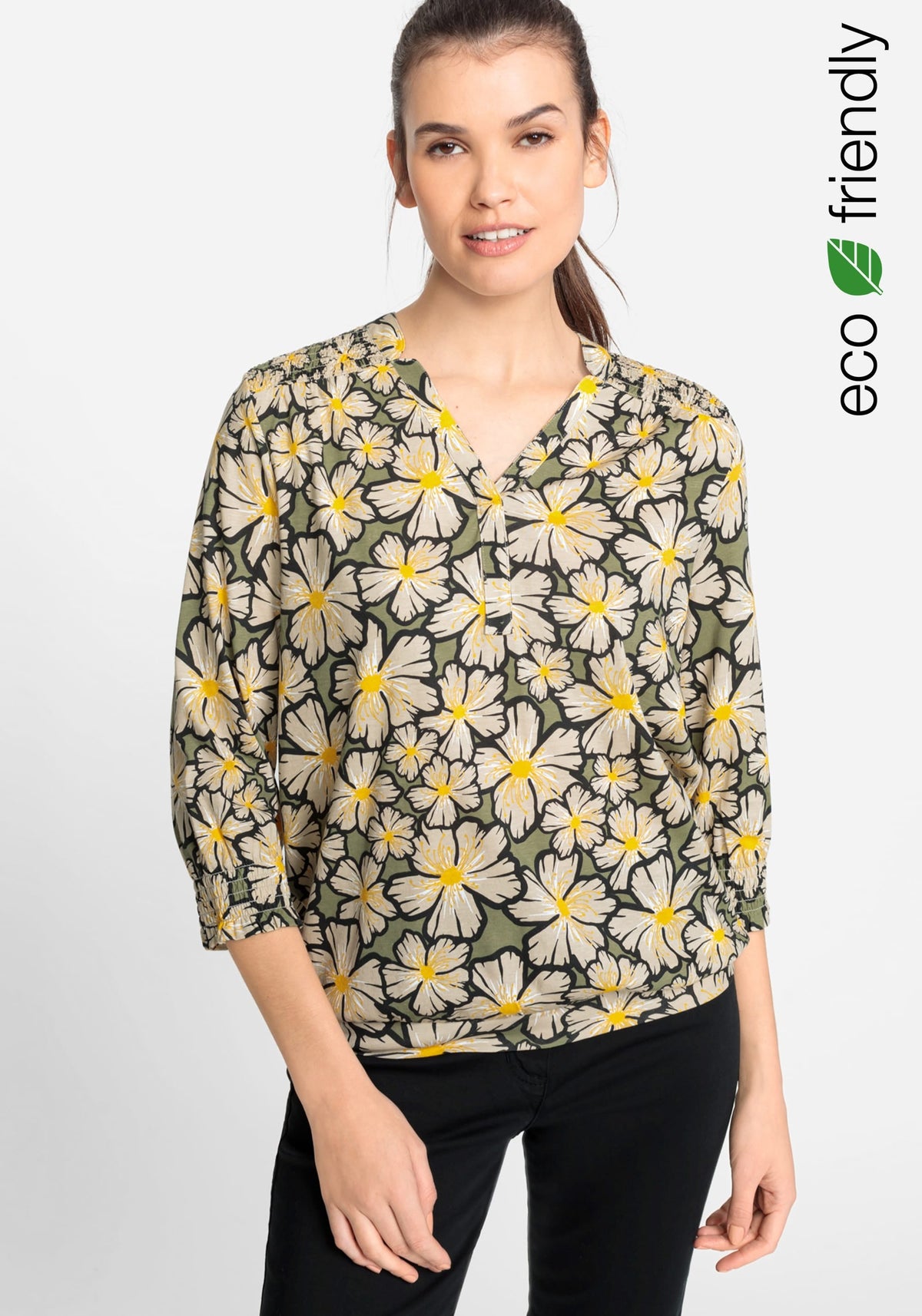 Cotton Blend Floral Print Tunic T-Shirt containing TENCEL™ Modal