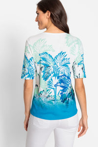 100% Cotton Flamingo Placement Print T-Shirt