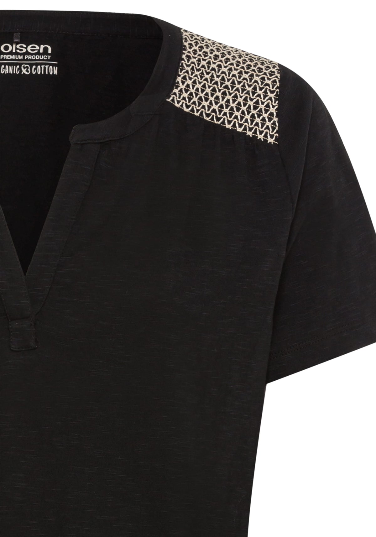 100% Organic Cotton Short Sleeve Tunic T-Shirt with Embroidered Detail
