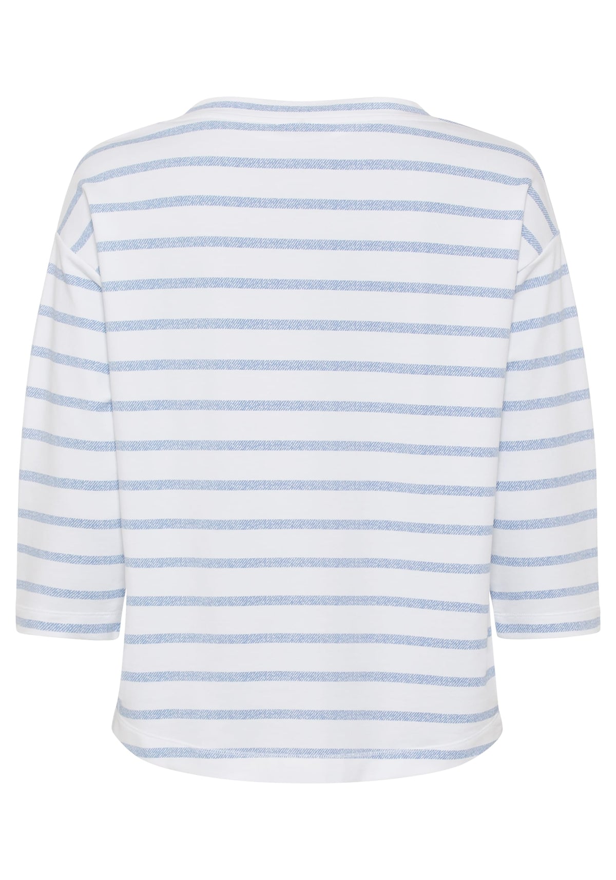 3/4 Sleeve Jersey Knit Placement Print &amp; Stripe Top