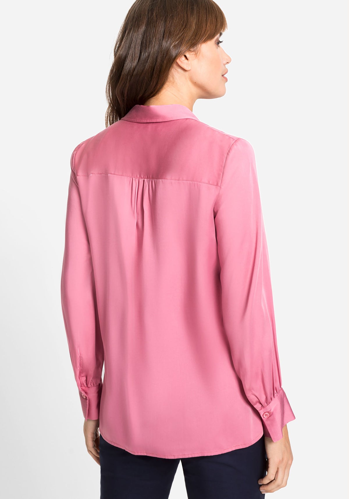 Long Sleeve Collared Tunic Blouse