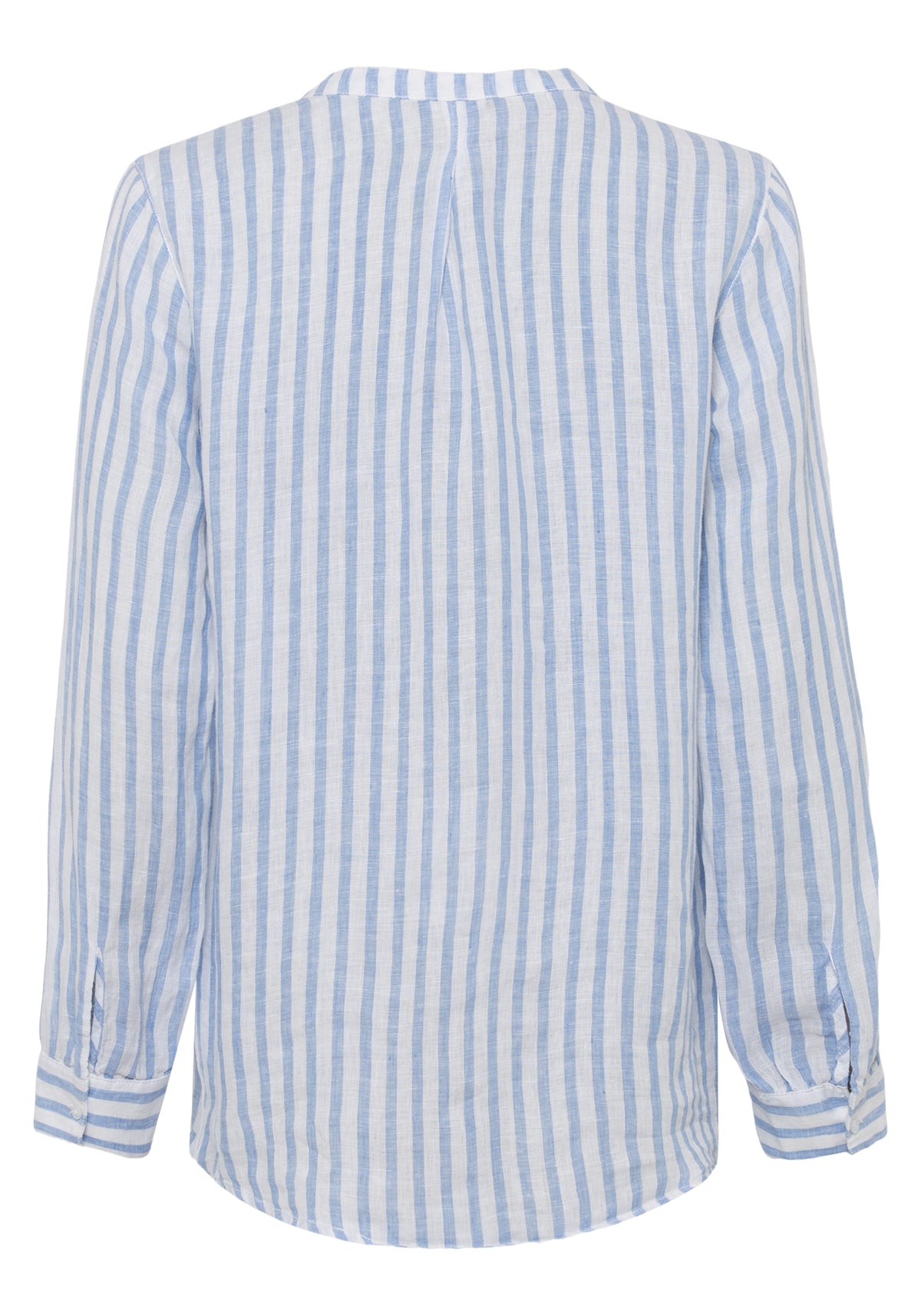 Cotton Linen Blend Long Sleeve Striped Shirt