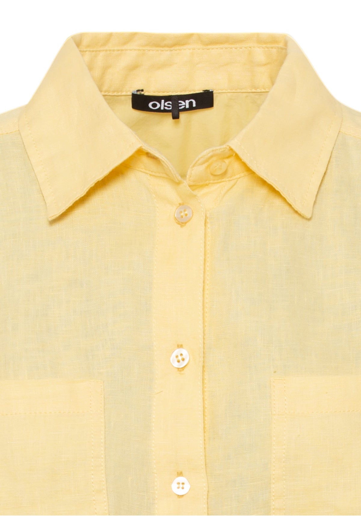 Cotton Linen Shirt with Rolled Sleeve Tab Detail