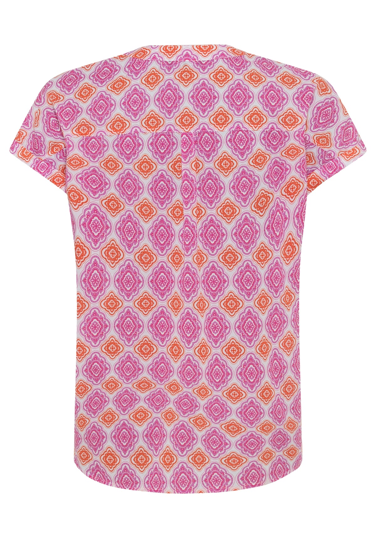 100% Cotton Short Sleeve Ornamental Print Tunic T-Shirt