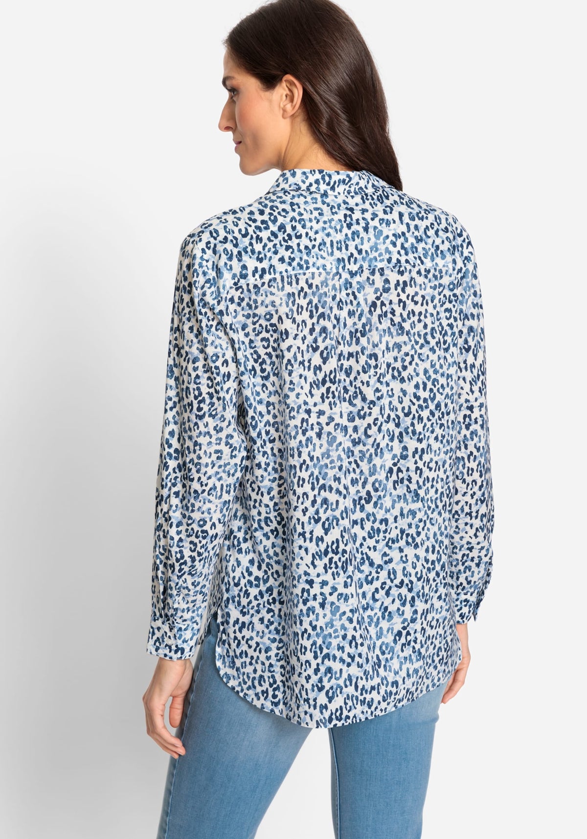 Cotton Blend Leopard Print Shirt