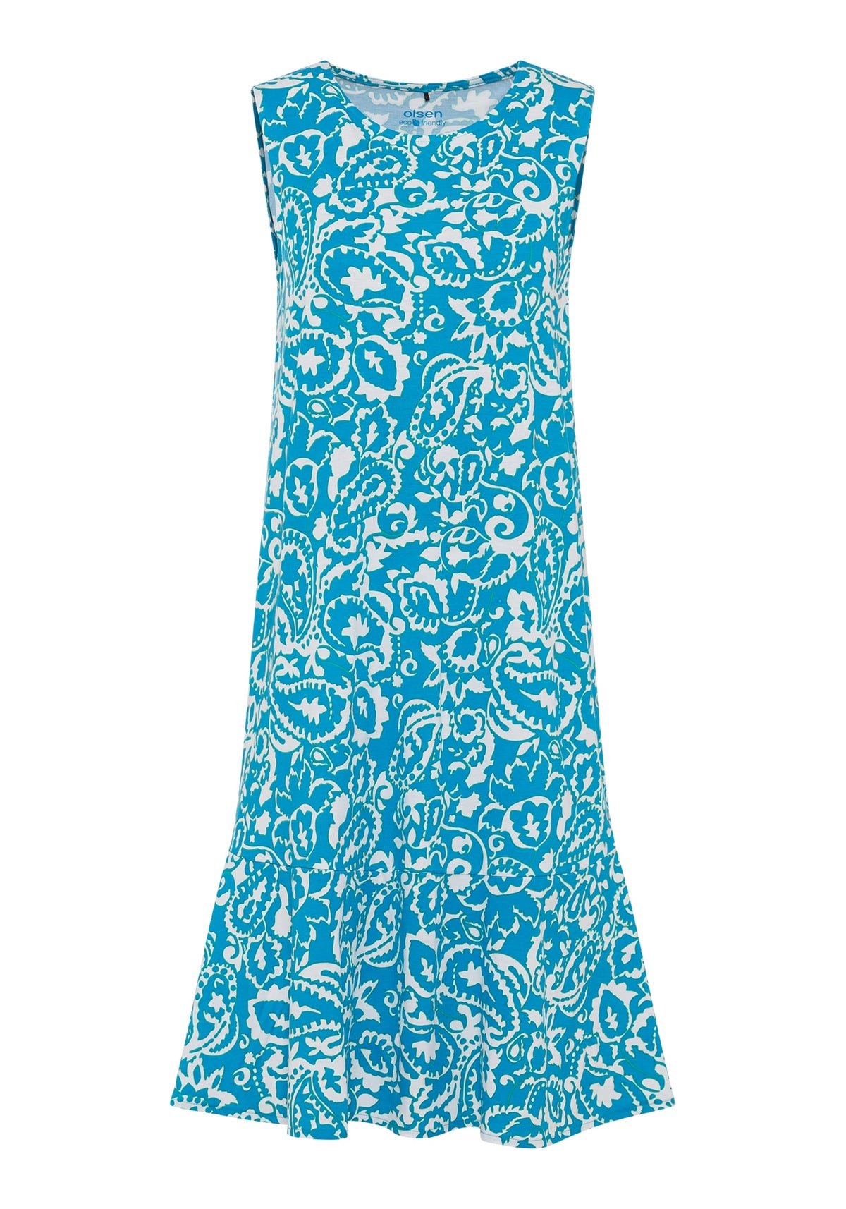 Sleeveless Paisley Print Tiered Dress containing TENCEL™ Modal