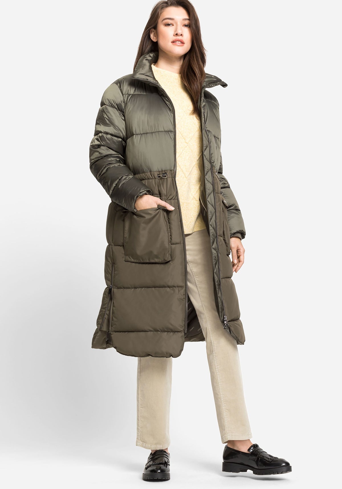 Quilted Longline Two-Tone Coat made with REPREVE® &amp; 3M Thinsulate™
