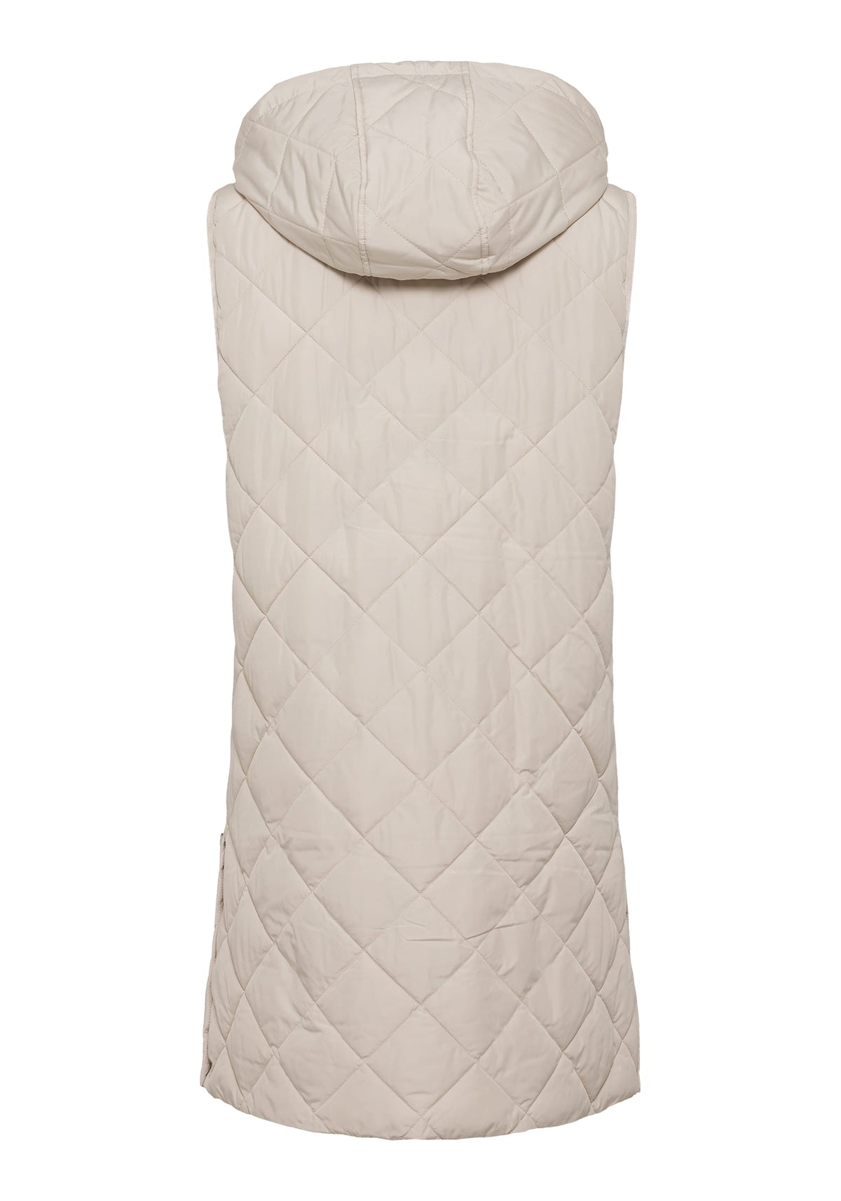 Quilted Long Line Vest with Removable Hood containing REPREVE®