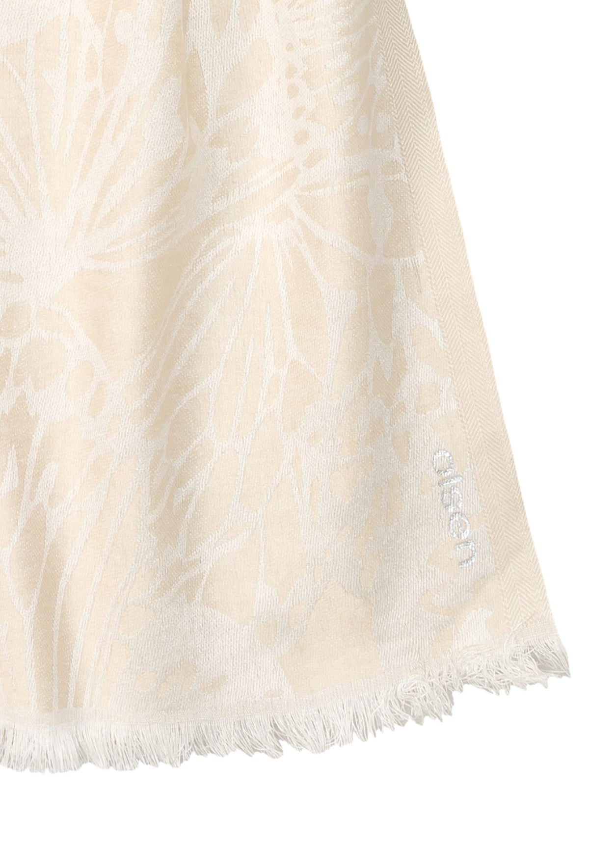 Tonal Butterfly Scarf with Frayed Edge Trim